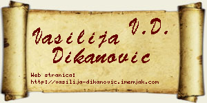 Vasilija Dikanović vizit kartica